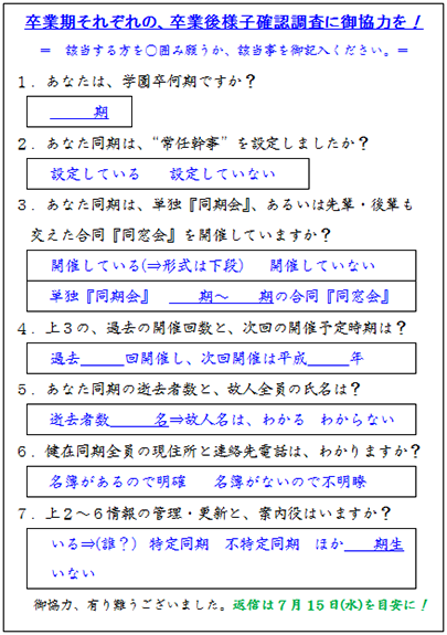 返信用ハガキの裏面